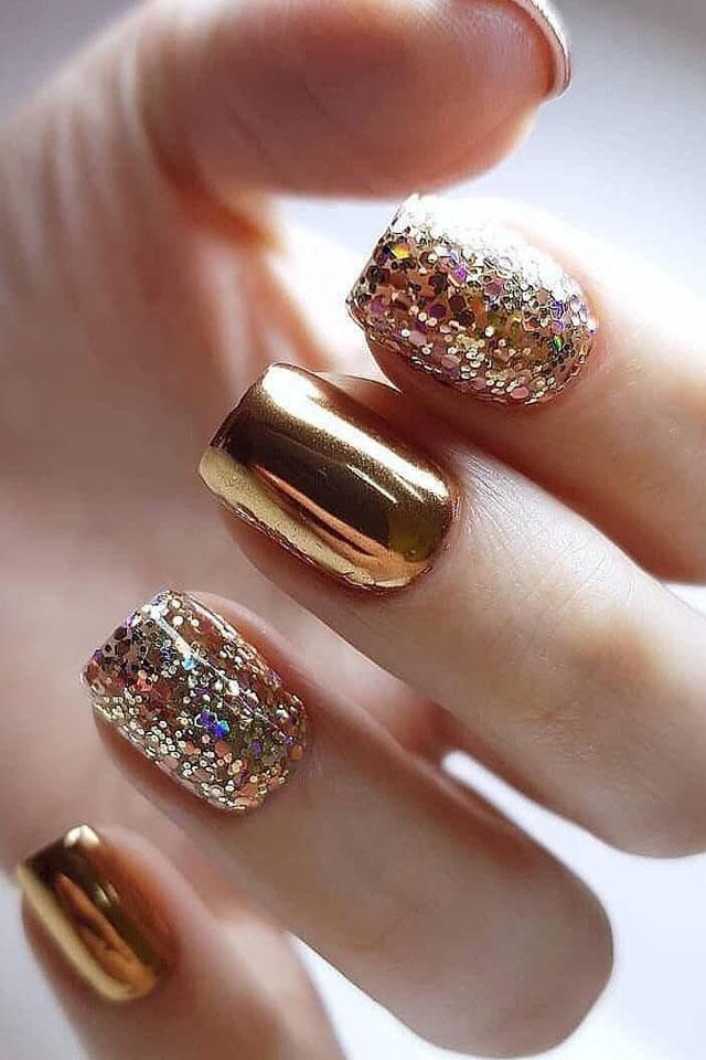 10 Golden Nail Art Designs 2021 for Wedding